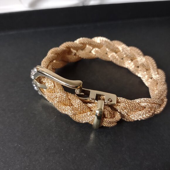 Pretty Gold Tone Belt Bracelet - Picture 4 of 12